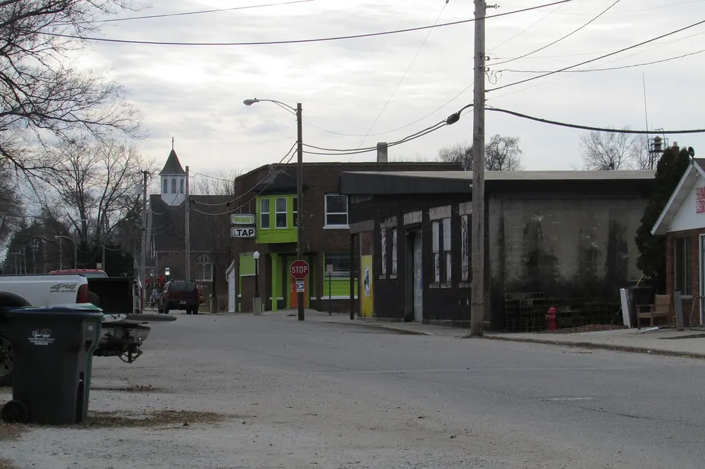 Hamlet Indiana main street in Starke County, home of Waymire's Tap — featured in the Starke Web Industry community spotlight on local small businesses